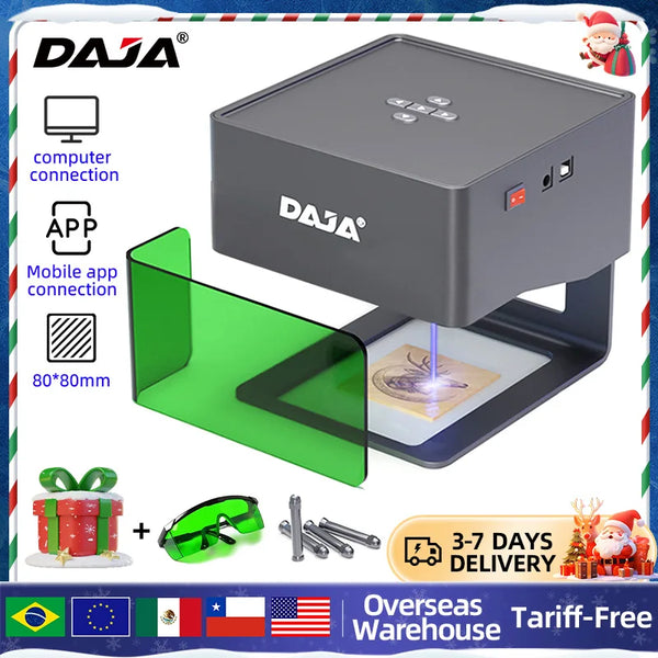 DAJA DJ6 Laser Engraver Mini Portable Bluetooth DIY Cut Engraving Machine Engrave Mark Wood Painted Metal Acrylic Glass Leather