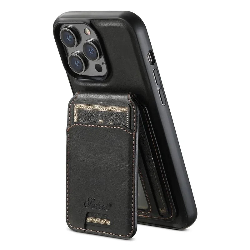 EUCAGR Magsafe Magnetic 2 In 1 Detachable Wallet Leather Case For iPhone 12 13 14 15 16 Pro Max Plus Shockproof Holder Cover