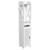 Bathroom Storage Cabinet 80x15.5x15CM Bathroom Toilet Furniture Cabinet White Wood Cupboard Shelf Tissue Storage Rack