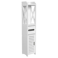 Bathroom Storage Cabinet 80x15.5x15CM Bathroom Toilet Furniture Cabinet White Wood Cupboard Shelf Tissue Storage Rack