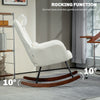 Homcom Boucle Rocking Chair with Headrest and Lumber Pillow Cream White
