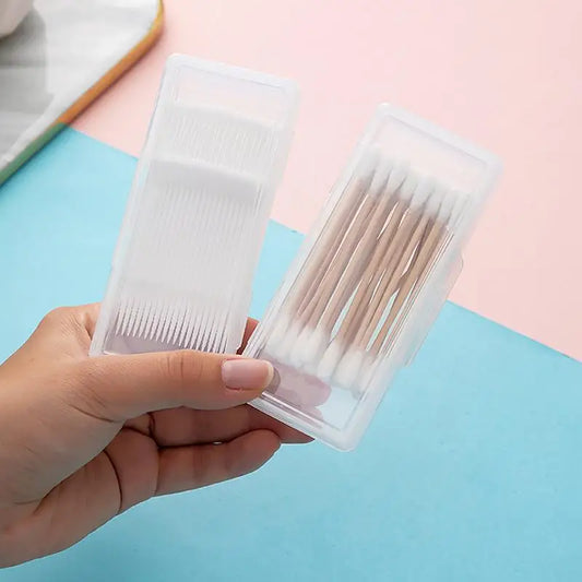 Portable Transparent Travel Box Cotton Swab Holder Case Jewelry Organizer Container Dust-proof Jewelry Accessories Box
