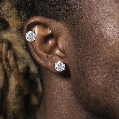 CUC 3-14MM AAAA Zircon Stud Earrings Screw/Push Back For Women Men Fashion Trend Wedding Jewelry Party Love Gift