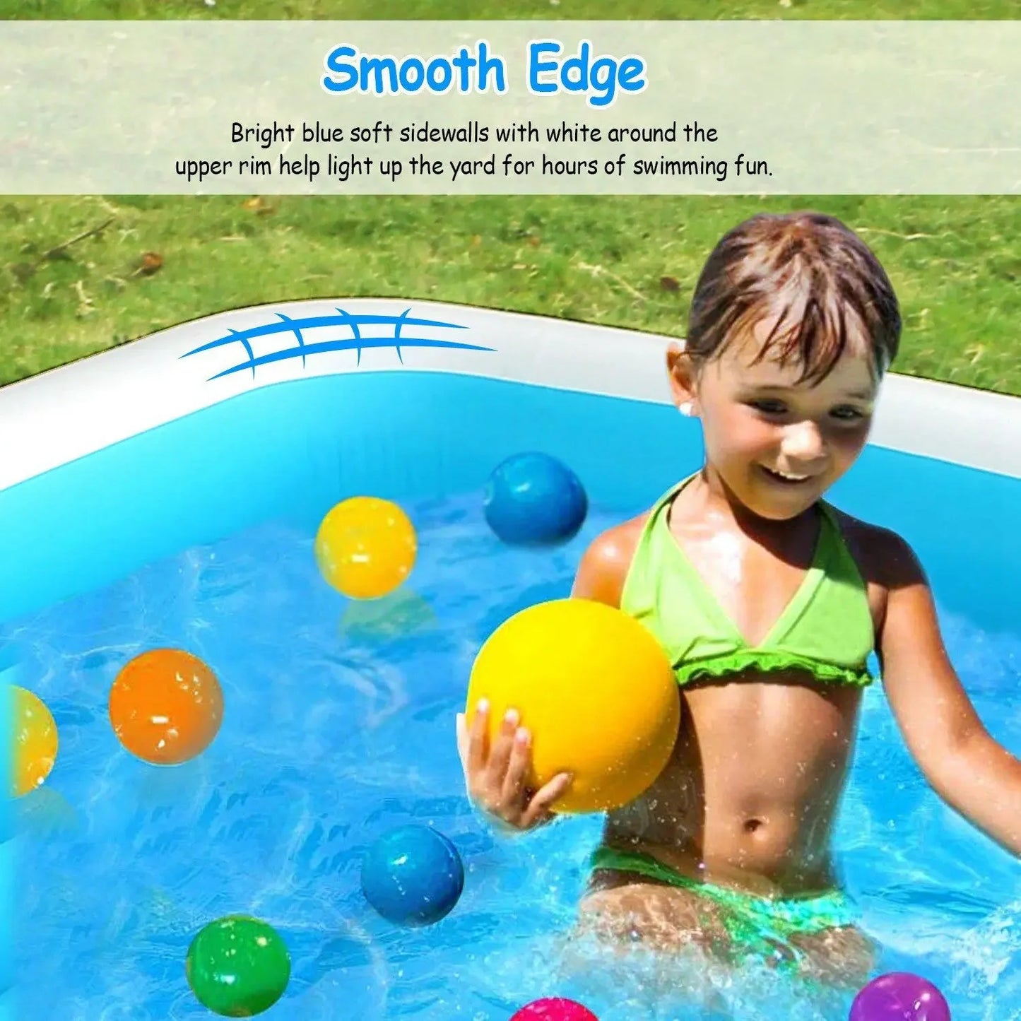 Inflatable Swimming Pools Family Swim Play Center Pool Blow up Kiddie Pool for Kids Baby Adult Inflatable Water Ball Pool