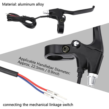 1 Pair Bicycle Lever Set Durable 2 Wires Left & Right E bike Bicycle Electric Brake Lever Replacement Parts