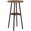 Bar Table, Round Pub Table, 2-Tier Bistro Table with Storage, 37.4" High Top Table for Small Spaces, Cocktail Table