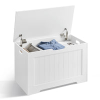 VASAGLE Storage Chest, 29.9 Inches Width Storage Bench, Entryway Bench with 2 Safety Hinges, Shoe Bench, Farmhouse Style