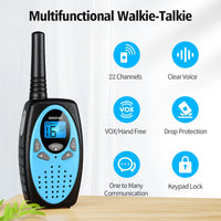 AWANFI Walkie Talkies Rechargeable 3 Pack for Kids Adults, 2 Way Radios with 1200 mAh Li-ion Battery, 22 Channels for Outdoor EzBuyCo