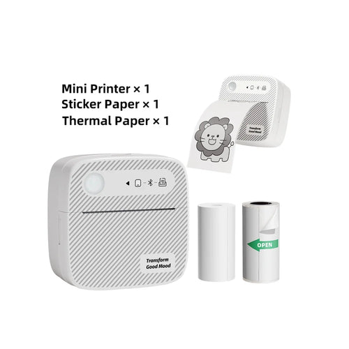 B3 Portable Photo Printer with Bluetooth iOS Android for Inkless Thermal Printing  Sticker Printer Label Maker DIY Toy Kids Gift