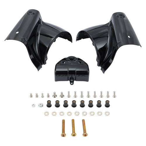 Black 7" Round Front Headlight Nacelle Cover for Harley Touring Road King FLHR 2014-2023