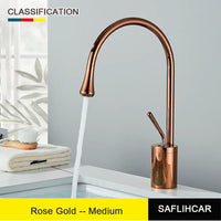 Brushed Gold Basin Faucet Black Faucet Deck Mounted Basin Sink Tap Hot & Cold Mixer Brass Tap for Bathroom