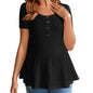 Maternity Floral Print Off Shoulder Ruffle Sleeve Pregnancy Tops Summer Casual Loose Fit Maternity Clothes for Women