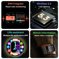 AOLON Smart Watch 2.01'' AMOLED Curved Screen IP68 Waterproof Bluetooth 5.3 Call AI Vioce Assistant Fitness Smartwatch for Men