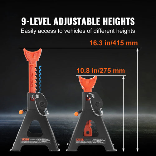 VEVOR Jack Stands 3/6 Ton (6000/12000 lbs) Capacity Car Jack Stands Double Locking Adjustable Height for lifting SU Pickup Truck