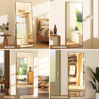 64"x21" Full Length Mirror Full Body Mirror Freestanding Hanging or Leaning Rectangle Floor Mirror Aluminum Alloy for Bedroom