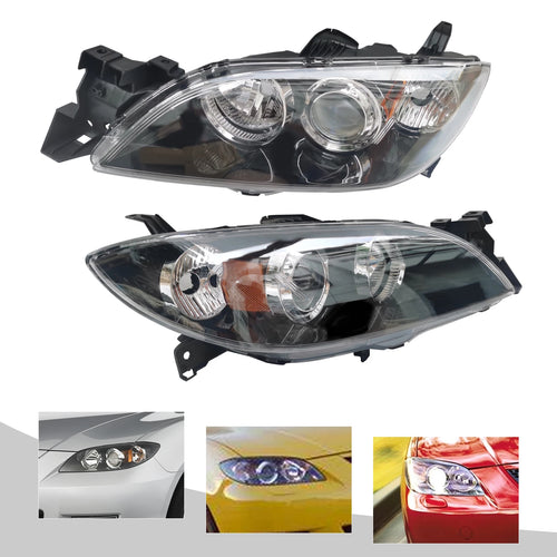 Headlight Car Assembly For 2004 2005 2006 2007 2008 2009 Mazda 3 Sedan Right Passenger Side/ Left Driver Side/ Pair
