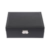 Jewelry Box Double Lock Leather Jewelry Box PVC Large Storage Case Ring Box Organizer Classic Jewelry Display Case Holder
