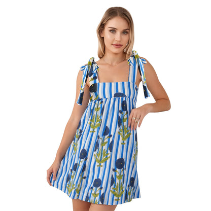 Women s Boho Floral Print Spaghetti Strap Maxi Dress with Ruffle Hem for Summer Vacation Beach Party Casual Wear