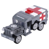 WWII Military US German Armored Vehicle MOC Building Blocks Soldiers Figure Tank Gun Carriage Medical Truck Transport Toys K033