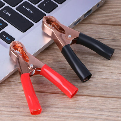 4pcs Battery Test Lead Clips Copper-plated 50A Cell Alligator Clamp Connector Insulated Handle Lightweight for Electron Industry