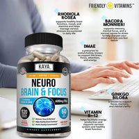 Neuro Brain & Focus Supplement - Healthy Memory Function, Clarity Nootropics Supplement - for Mental Focus, Cognitive Function