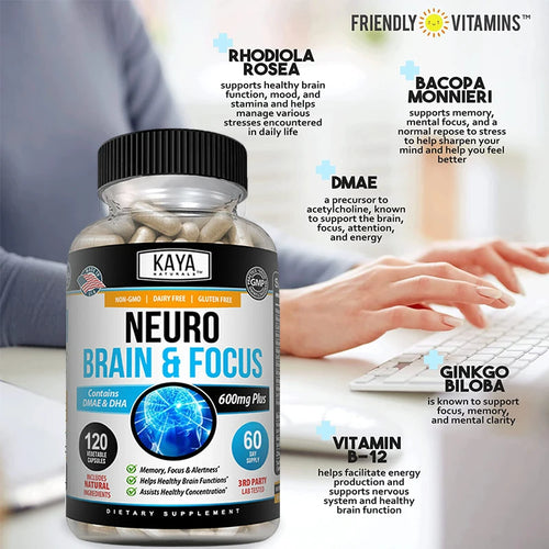 Neuro Brain & Focus Supplement - Healthy Memory Function, Clarity Nootropics Supplement - for Mental Focus, Cognitive Function