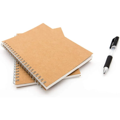 Blank Spiral Notebook, 3-Pack, Soft Cover, Sketch book, 100 Pages / 50 Sheets, 7.5 inch x 5.1 inch, 100GSM, (Brown)