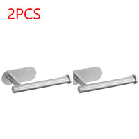 Self Adhesive Toilet Roll Paper Holder Wall Mount Bathroom Organizer Storage Stand No Punching Stainless Steel Towel Holder