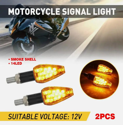 Quality Modified Motorcycle Front&Rear Turn Signal Lights Steering Lamp Super Bright Waterproof Durable 14LED Steering Light