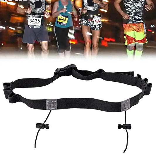 Outdoor Running Waist Belt with 6 Loops Triathlon Race Belt Running Bib Belt for Running Cycling Triathlon Marathon