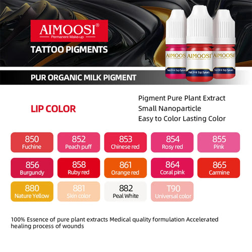 Tattoo Ink Nano Pigment Milkly Colors For Semi Permanent MakeUp Sets Tint Eyebrow Eyeliner Lips Beauty 3ml Microblading Pigments