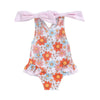 2024-01-17 Lioraitiin Toddler Baby Girl  Swimsuit Floral Romper Baby Beach Swimwear Swimming Ruffle Summer Bathing Suit Sunset
