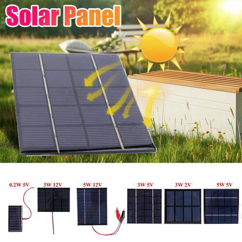 Solar Panel 3/5W 5/12V Micro Solar Board Portable Fast Charger Polysilicon DIY Solar Cells System Mini Outdoor Battery Charger