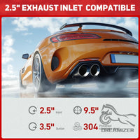 2.5" in 3.5'' out 9.5" Long Stainless Steel Bolt-On Slanted Cut Exhaust Tailpipe Tip Decoration Exhaust Tips Square End