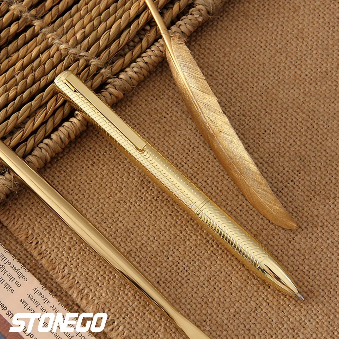 STONEGO Elegant Twist Rollerball Pens Refillable Metal Chrome Ballpoint Durable Signature Gift Pens for Office School