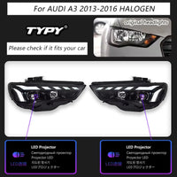 Car Headlights For Audi A3 Headlight 2013-2016 LED Headlight Projector Lens DRL Sequential Turn Signal