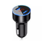 Cigarette Lighter Socket Dual USB 2 Port Car Charger Adapter 3.1A Super Fast Charging Aluminum Alloy 17.5W Voltmeter LCD Display