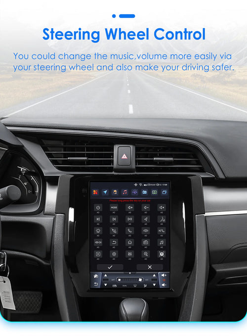 9.7" 7862 Android 13 Car radio for Honda Civic 2015-2020 tesla Style Multimedia player Carplay GPS navi Stereo 4G SWC Autoradio