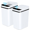 2 Pack 12L Bathroom Automatic Trash Cans Touchless Motion Sensor Slim with Lid for Bathroom Bedroom Living Room Office White