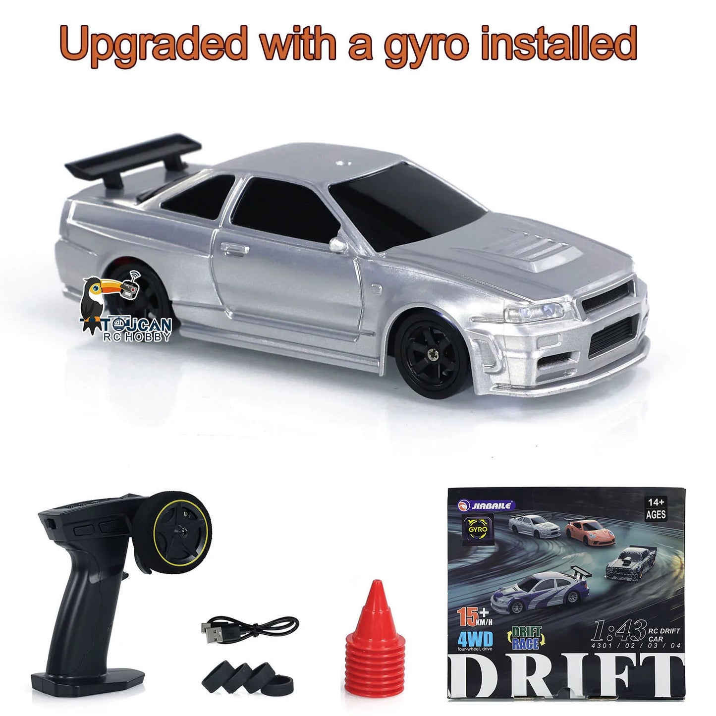 Upgraded Gyro RC 1/43 Difting Car Racing RTR 4WD Four-wheel Drive High Speed Radio Control Model 2.4g Drift Race Car Mini Gifts