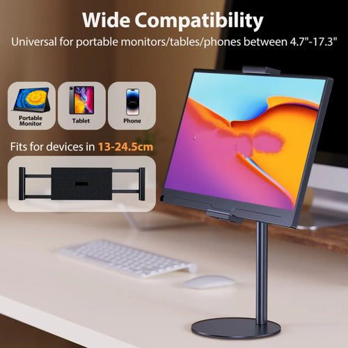 Portable Monitor Stand Adjustable Height Desktop Monitor Bracket for Ipad Phone 13-24.5Cm Vesa Monitor Tablet Support Holder