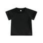 Kids Cotton Short Sleeve T-shirt Summer Casual Loose Fit Solid Color O Neck Tee for Toddler Girls and Boys
