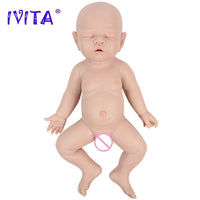 IVITA WB1528 43cm 2508g 100% Full Body Silicone Reborn Baby Doll Realistic Male Baby Toys with Clothes for Children Dolls Gift