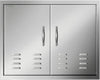 Outdoor Kitchen Doors, 30W x 21H Inch, 304 Stainless Steel Double Doors with Vents, BBQ Access Door with