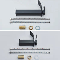 Matte Black Basin Faucet Deck Mounted Single Lever Bathroom Crane Waterfall Brass Bathroom Tap Hot Cold Water Mixer Taps