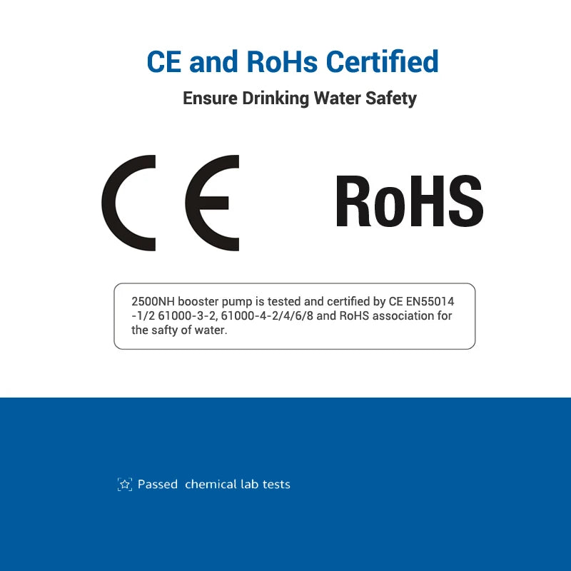 Coronwater RO Water Booster Pump, Reverse Osmosis Water System Pressure, 24V, 50gpd, 2500NH