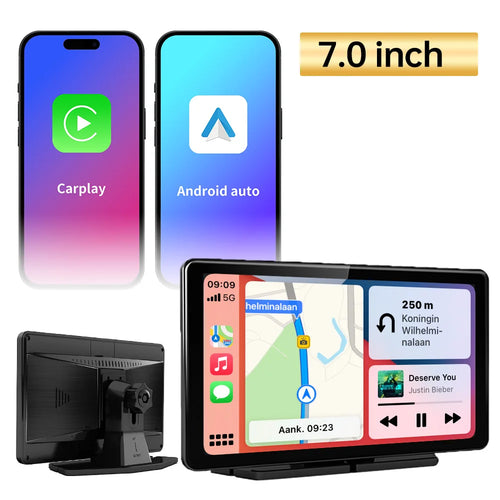 Carplay Screen for Car, 7" HD Portable Car Stereo Touch Screen with Wireless Android Auto, Backup Camera, Car Audio Receivers wi