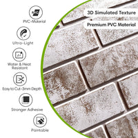 20 pcs 3D Peel and Stick Backsplash, Wall Tiles Self Adhesive, 3D Brick Tile Stickers, Backsplash for Kitchen, Wall Deco