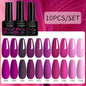 LILYCUTE 10PCS/Set Набір гель-лаків для нігтів Рожевий фіолетовий гель для нігтів Напівперманентний УФ світлодіодний лак Nail Art Design Soak Off Набір гелів для нігтів