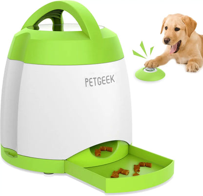 Automatic Treat Dispenser with Remote Button, Puzzle Memory Training Activity Toy- IQ Training Feeder, Pet Automatic Feeders